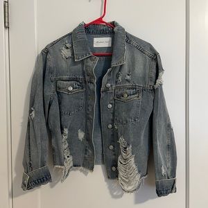 Distressed denim jacket